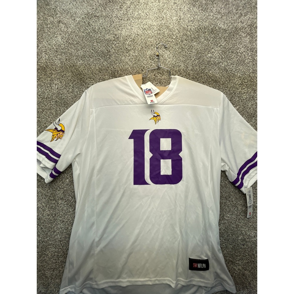 NFL Team Apparel Justin Jefferson Vikings Jersey Men 2XL White NEW #18